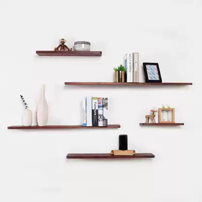 Solid Wood one-shaped partition wall shelf Wall Wall storage board bedroom partition living room TV wall bookshelf board