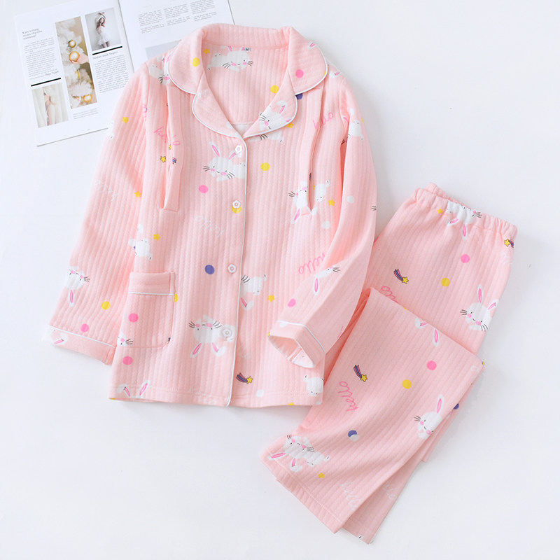 Moon Subsuit Autumn Winter Postnatal Pure Cotton December Pregnant Woman Breastfeeding Pyjamas Thickened Air Cotton Maternal Lactation Home