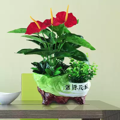 Fake flower simulation plant wealth tree living room peach blossom branch indoor green plant decoration flaming cranes plastic on time potted