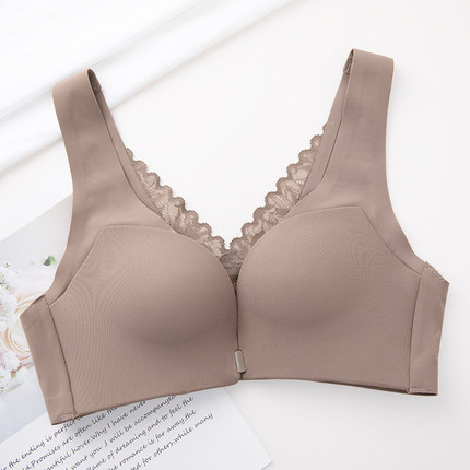 Front button underwear women's small breasts gathered to collect auxiliary breasts adjustment type no steel ring beautiful back sexy bra thin 2021 new