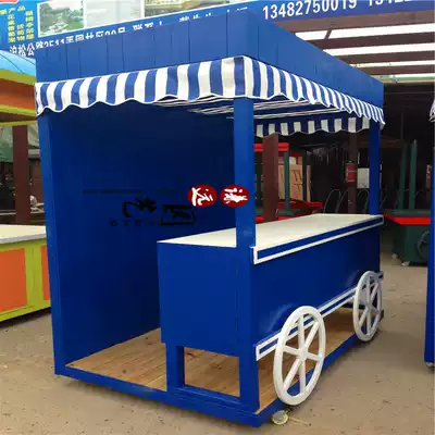 Anti-corrosion wood sales truck Promotional car Mobile snack car Trolley sales car Solid wood scenic area night market stall float
