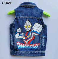 Детский джинсовый демисезонный осенний жилет для мальчиков, майка топ, 6 лет, в западном стиле