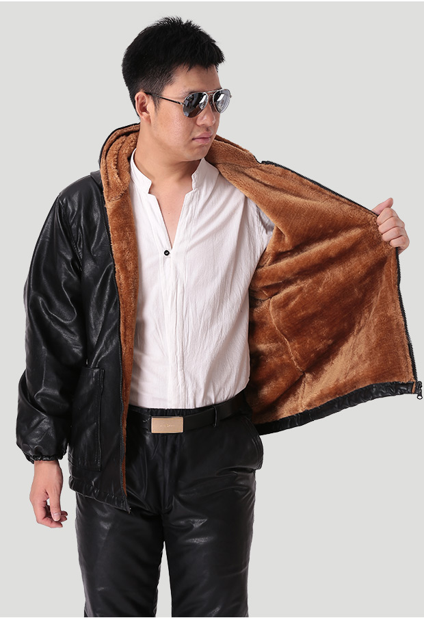 Quần da nam chống dầu công sở không thấm nước Quần da Quần da phù hợp với xe máy nam cộng với nhung dày cưỡi mùa đông ấm áp quần ngố nam