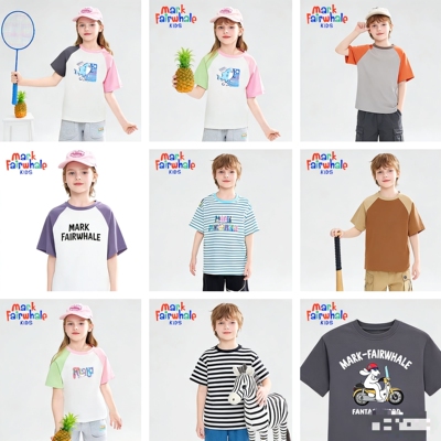 马克华菲2026新款男女童纯棉短袖