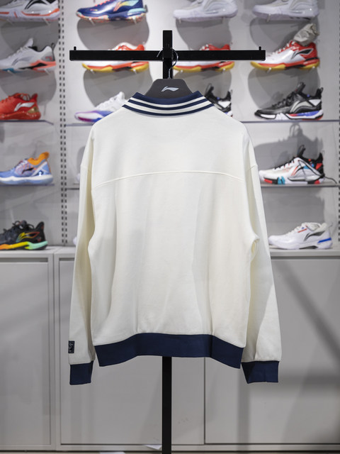 Li Ning Women's Sweatshirt 2024 Winter New Sports Life Series Loose Pullover Hoodless Top Awdu450