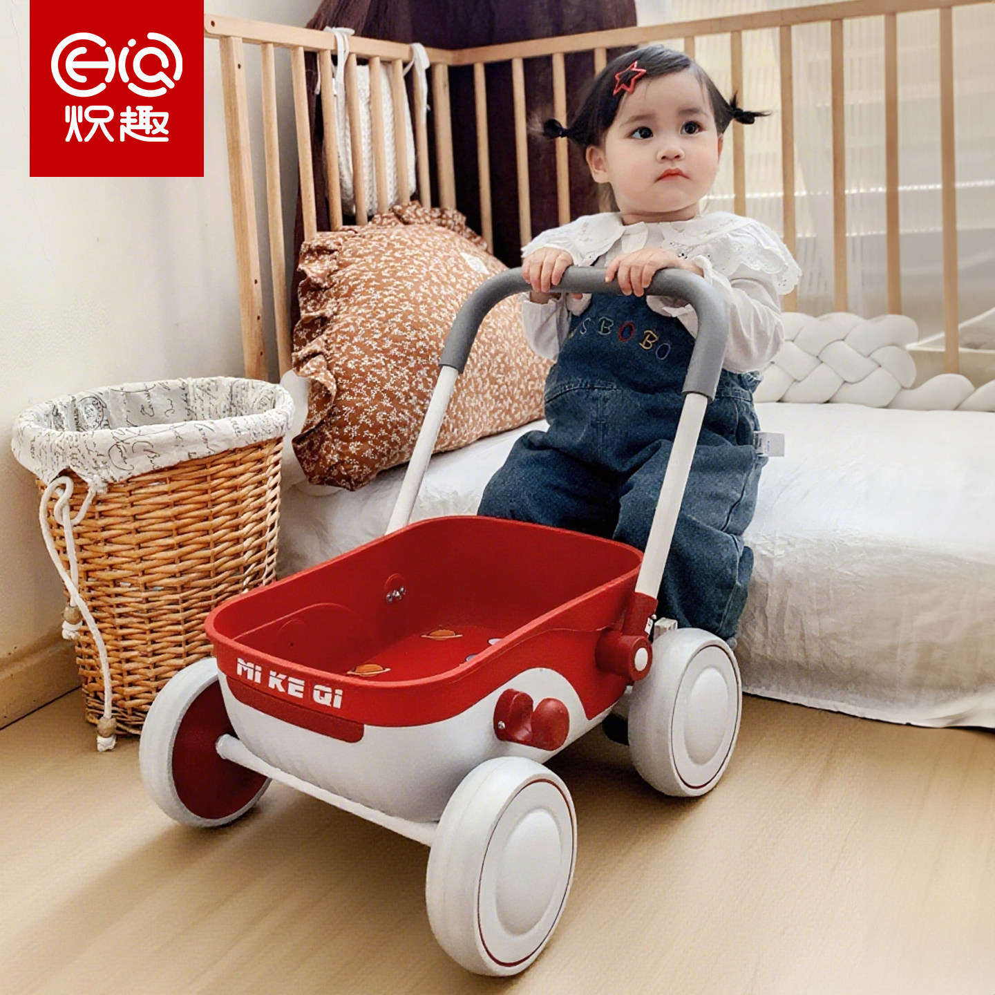 Детские ходунки-тележка от 1 до 3 лет, детская игрушечная машинка, подарочные ходунки для годовалого ребенка, складные, предотвращающие опрокидывание