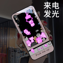 Incoming call luminous Apple X mobile phone shell iPhoneXsMax tide brand xr flash iPhone12 shake sound 12promax net celebrity 8plus couple xmax female 6s