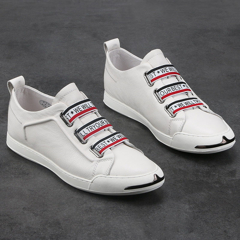 Shoes European station leather fashion trend small white shoes British lazy shoes casual all-match cowhide men's single trendy shoes