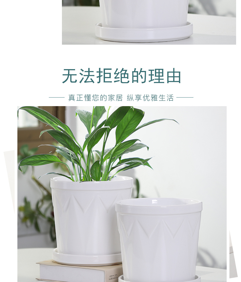 Boreal Europe style flowerpot contracted white ceramic creative move large flower pot tray other special offer a clearance, fleshy