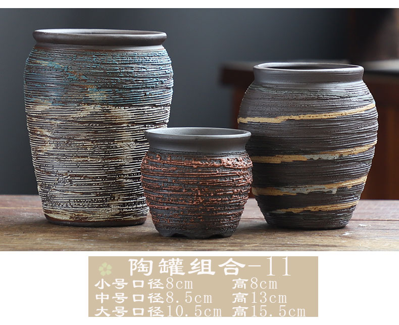 Old running the pot clay ceramic zhuang zi mage, coarse pottery creative Chinese wind restoring ancient ways flesh flower pot in a large, fleshy