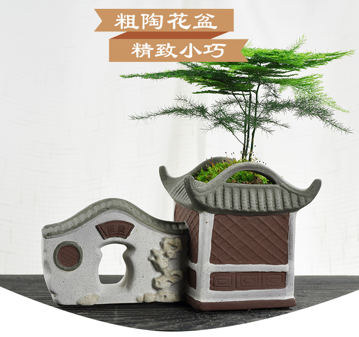 Small house flowerpot ceramic creative move courtyard asparagus rich tree China money plant contracted wind flower pot the plants