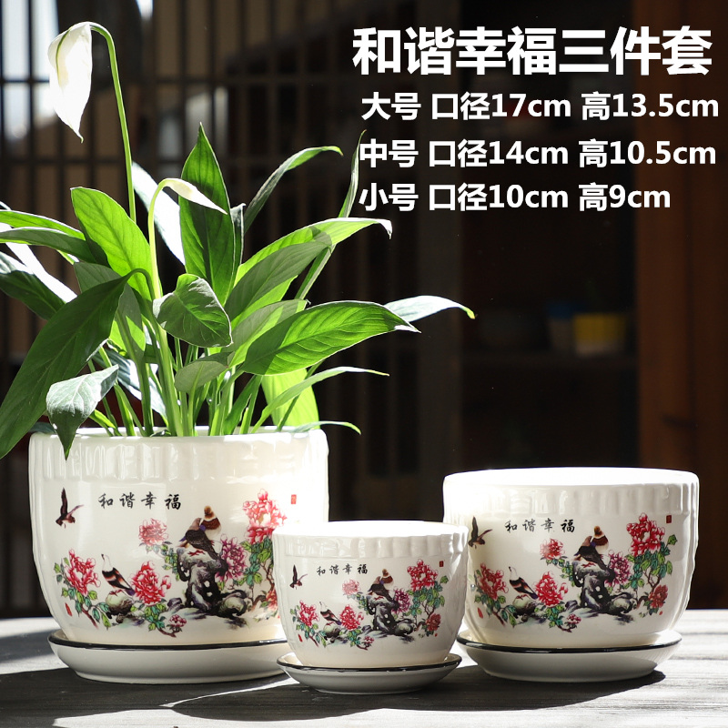 Heavy flowerpot ceramic large special offer a clearance with tray was home flesh creative move more than other small meat flowerpot