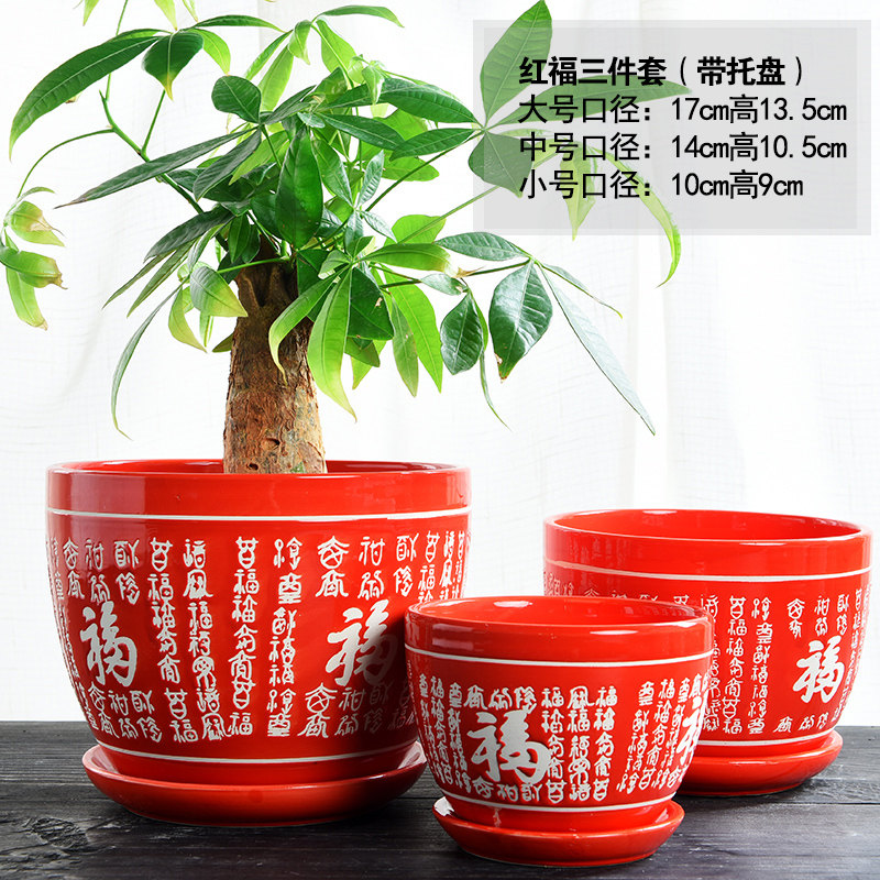 Flowerpot indoor large - sized ceramic square with tray was creative move contracted white contracted more than other meat Flowerpot