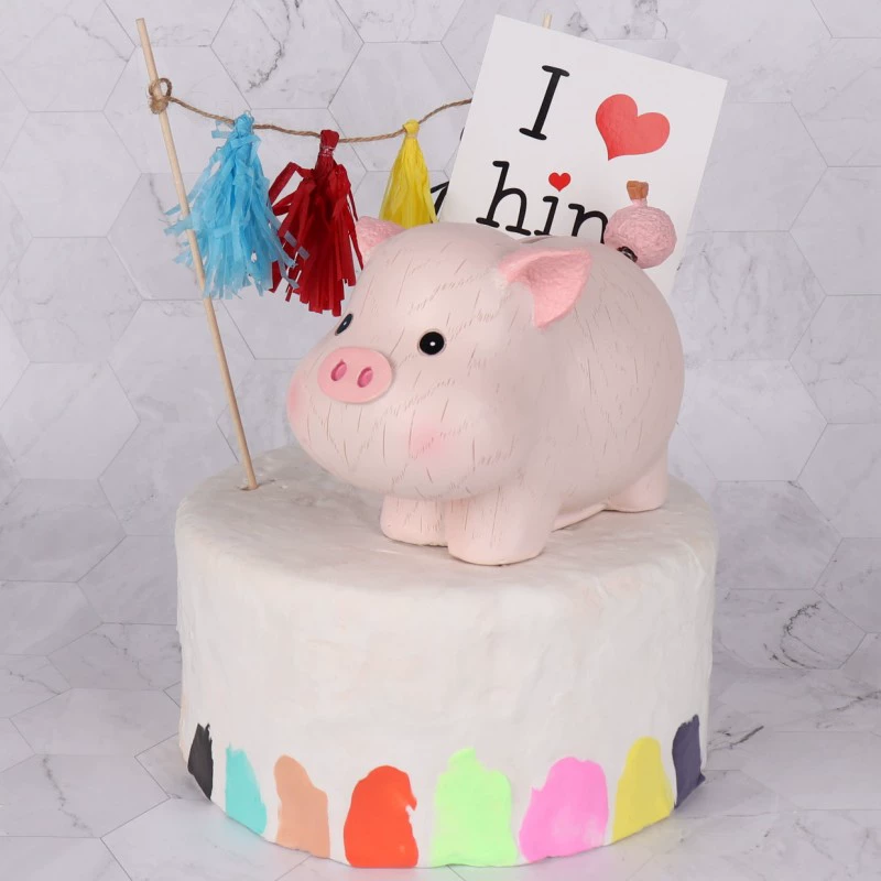 Năm của lợn trang trí bánh trang trí Zodiac Piggy Bank Piglet Món tráng miệng Bàn trang trí Piglet Piggy Bank Quà tặng - Trang trí nội thất