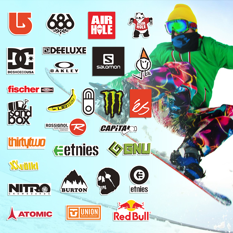 Extreme Sports Snowboard Stickers, Snowboard Helmets, Outdoor Double-Board Waterproof Scooter Stickers, Car Decoration Stickers, Logo