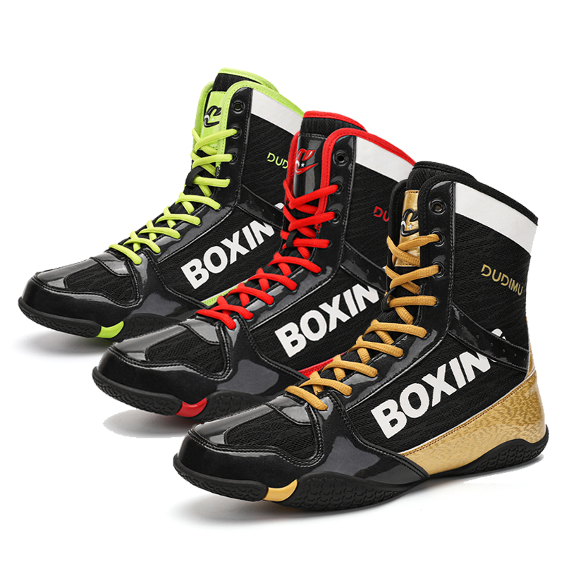 Professional boxing shoes men's adult free fighting training shoes women's indoor gym Sanda fighting competition wrestling shoes