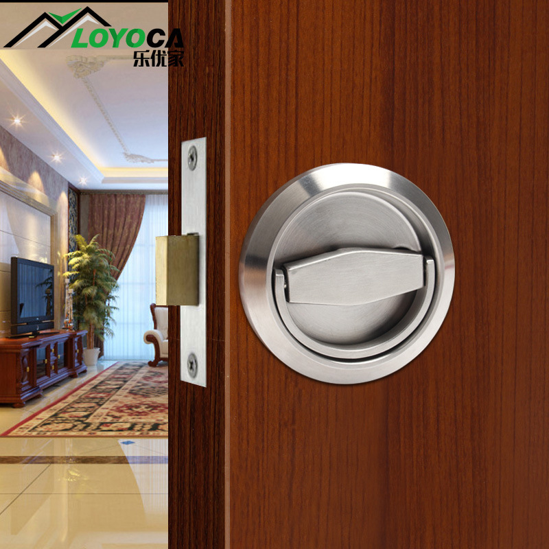 304 stainless steel single and double-sided lock concealed door sliding door invisible door lock handle embedded hidden door lock
