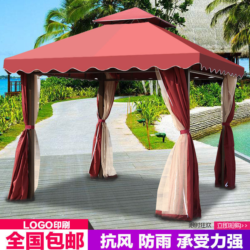 Outdoor tent awning hem showroom Canopy Large Tent Wind Park Scenic pavilion Garden Four-pillar pavilions Four-foot umbrellas Romanon