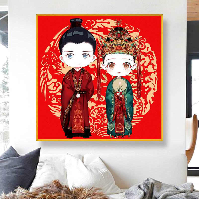 Do you know whether the newly married cross stitch 2021 new living room bedroom married couple small pieces of thread embroidery hand-embroidered full embroidery