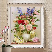  Mona Lisa thread embroidery 2021 cross stitch peony flowers new living room simple modern small piece bedroom small painting