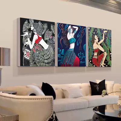 Mona Lisa cross stitch thread embroidery new Yunnan heavy color ethnic characters small 2020 new triptych living room