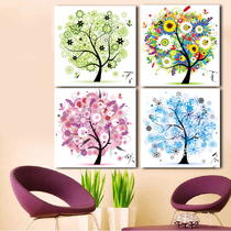  Cross stitch 2021 new living room thread embroidery small piece small spring summer autumn and winter four seasons tree fortune tree dining room bedroom painting