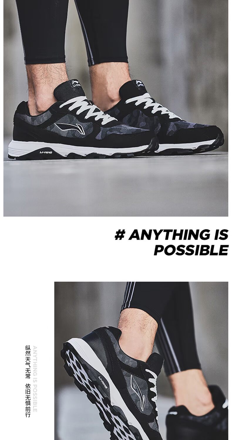 Giày chạy bộ Li Ning giày nam mùa xuân và mùa thu hấp thụ giày chạy bộ chống trượt giày ngoài trời giày nam thể thao ấm áp mùa đông giày chạy bộ adidas