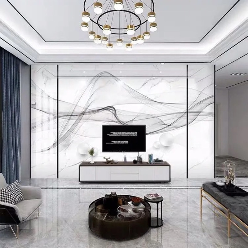 Nordic light luxury 3d bamboo wood fiber TV background wall living room sofa integrated wall panel video wall decorative wall panel