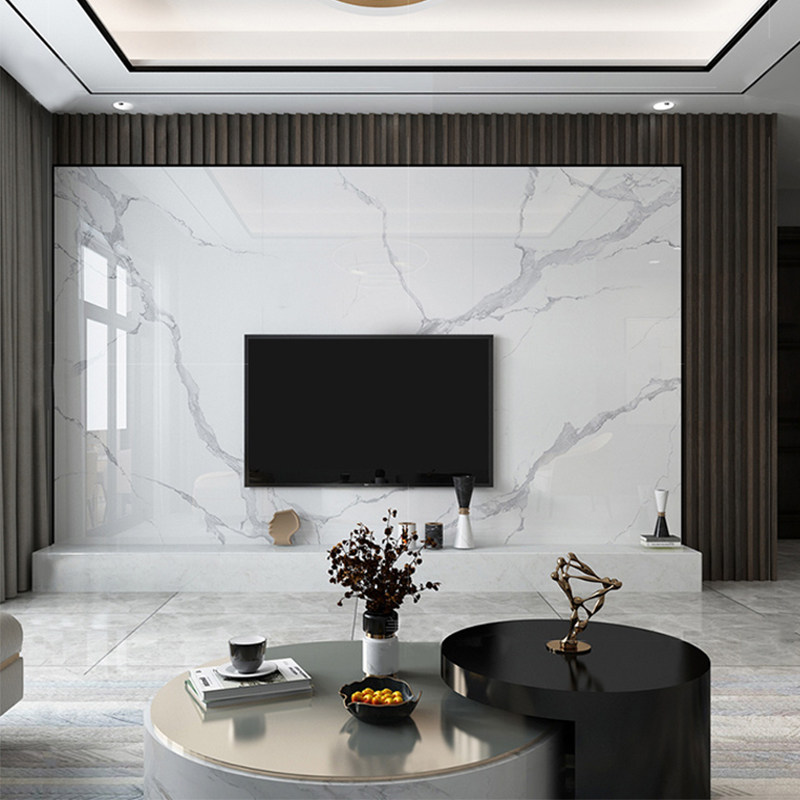 Bamboo and wood fiber integrated wall panel TV background wall panel video wall decorative gusset living room imitation marble siding