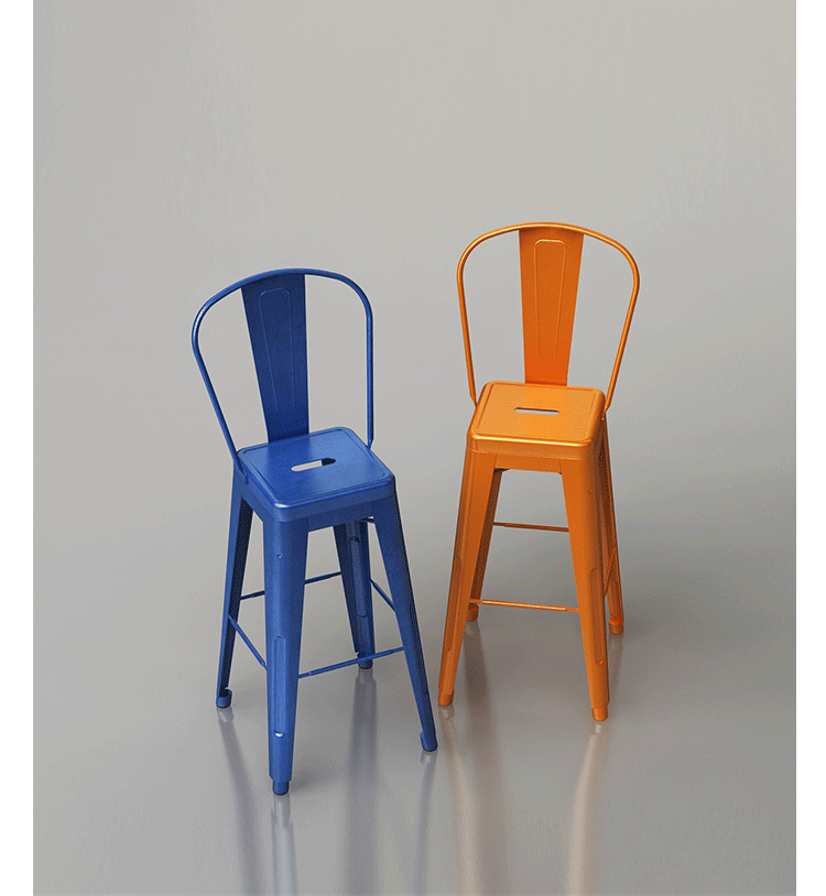 JuLanMake thiết kế nội thất theo phong cách công nghiệp TOLIX CAO BACK BAR STOOL ghế sắt - Giải trí / Bar / KTV