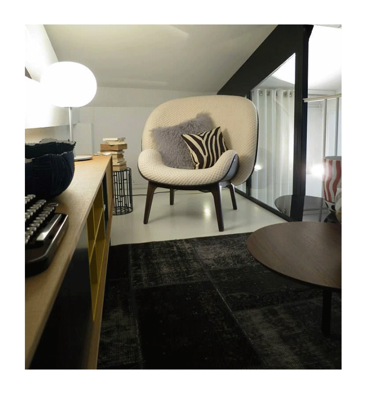 JuLanMake Thiết kế nội thất gỗ rắn Bắc Âu KALIN ARMCHAIR Ghế phòng chờ cao cấp Karina - Đồ nội thất thiết kế ghế nằm