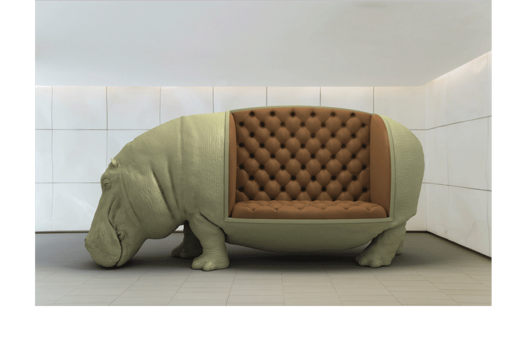 JuLanMake nội thất thiết kế ban đầu HIPPOPOTAMUS CHAIR ghế hà mã FRP ghế phòng chờ - Đồ nội thất thiết kế ghế nằm