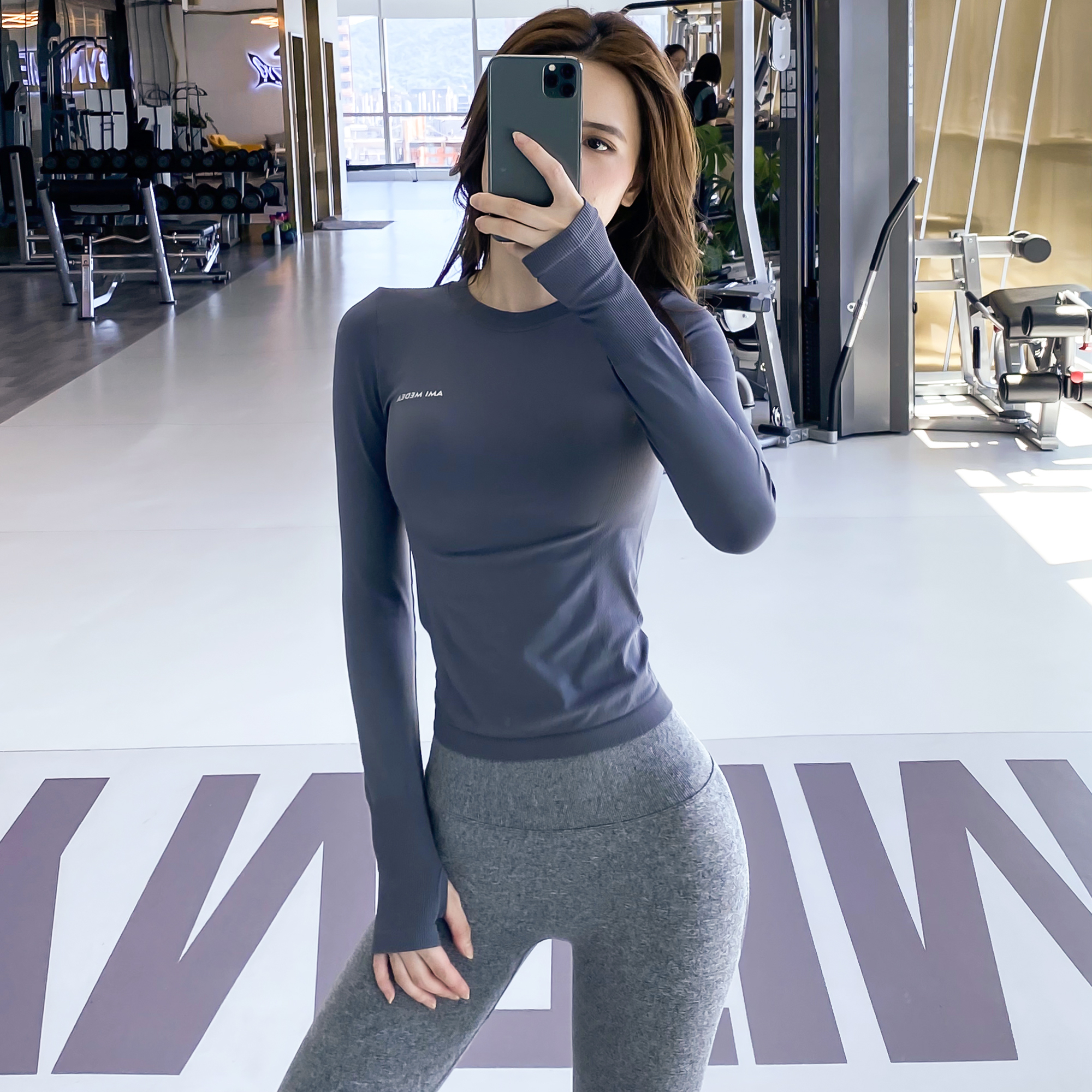 2021 new yoga women Autumn Winter long sleeve quick-dry running training Slim Skinny professional sports fitness clothes