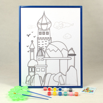 Square graffiti painting foam board stall childrens watercolor painting painting color paint painting Night Market Park color drawing board