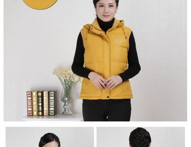 Phụ nữ trung niên mùa thu và mùa đông mới cỡ lớn xuống áo trùm đầu bằng vải bông trung niên áo khoác nữ cao cấp