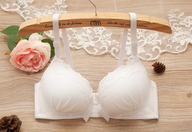 Không có vòng thép áo ngực mỏng mùa hè cô gái da trắng ngực nhỏ tập hợp áo ngực ren trường trung học đồ lót đồ lót dây