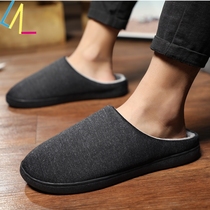 Mens Home Slippers Winter Warm Shoes Fur Flat Casual Comfort