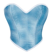 2024 summer fashion blue zipper tunic top sexy bottoming shirt tube top vest stage dress