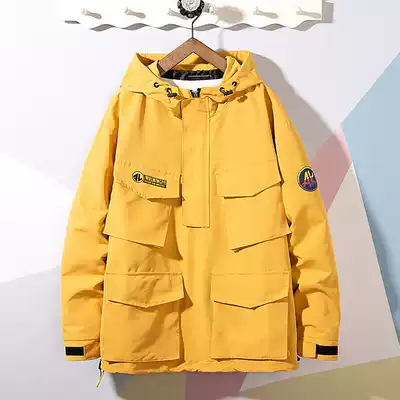 Stormsuit Men's Tide Brand Yu Wenle ins multi-pocket tooling jacket Harajuku Wind couple car label bomber jacket