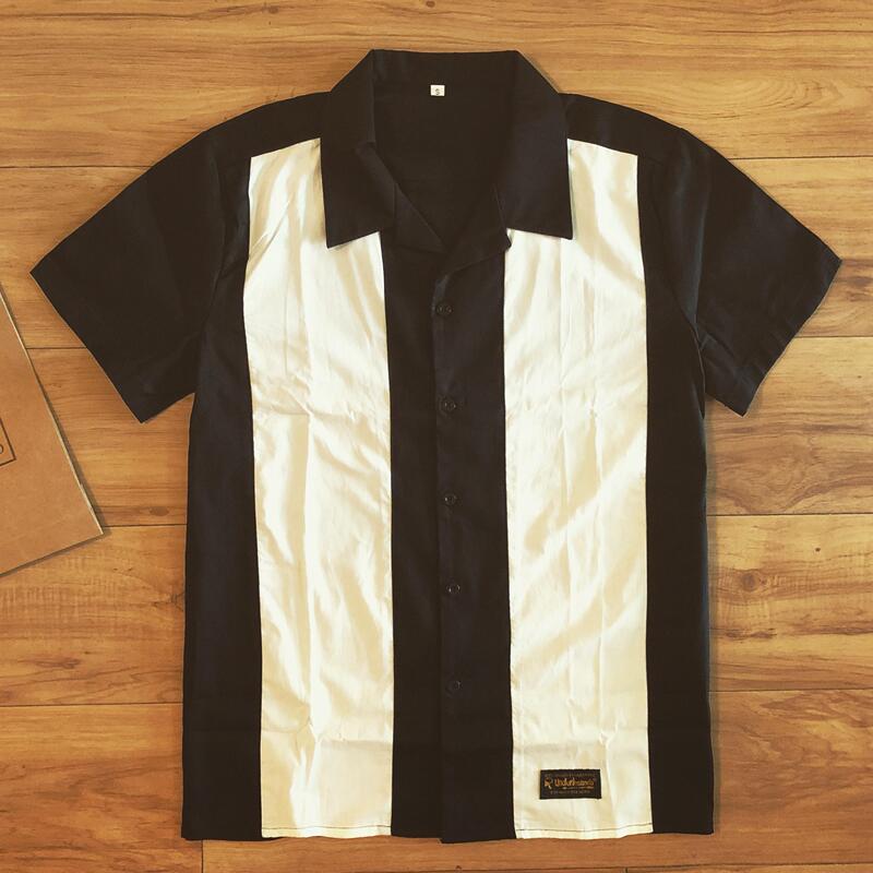 Underinsane Self-Produced Cuban Collar Patchwork Bowling Short-Sleeve Shirt T-Shirt Aloha Hawaii