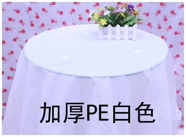 Khăn trải bàn dùng một lần bàn tròn tiệc cưới nhà khách sạn nhựa chống dầu hình chữ nhật tròn trắng không thấm nước bàn ăn - Các món ăn dùng một lần khay nhựa dùng 1 lần
