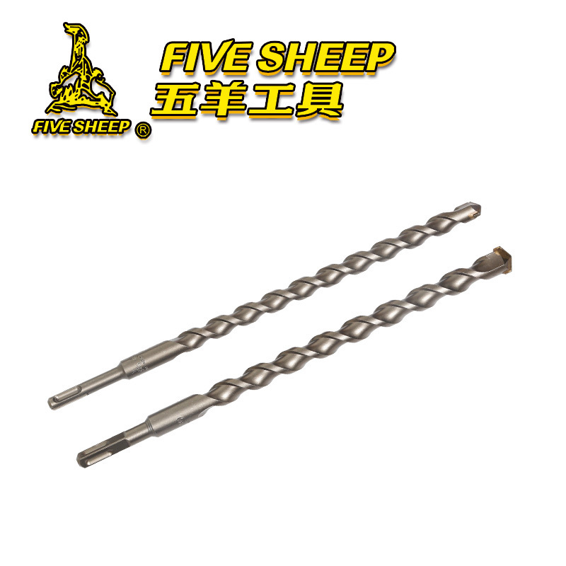 Wuyang electric hammer drill bit lengthened four-pit impact drill hole through the wall round handle alloy round head square head tile flat cross