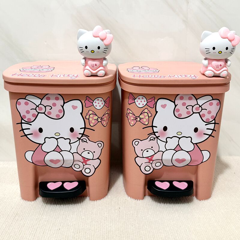 [Morking] Hellokitty Trash Can Hello Kt Hello Kitty Cartoon Bedroom Large Living Room High Value