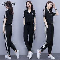 European Station Casual Fashion 2022 New Summer Dress Temperament Fan Clothes Two Sets Foreign Air Weight Reduction Suit Tide