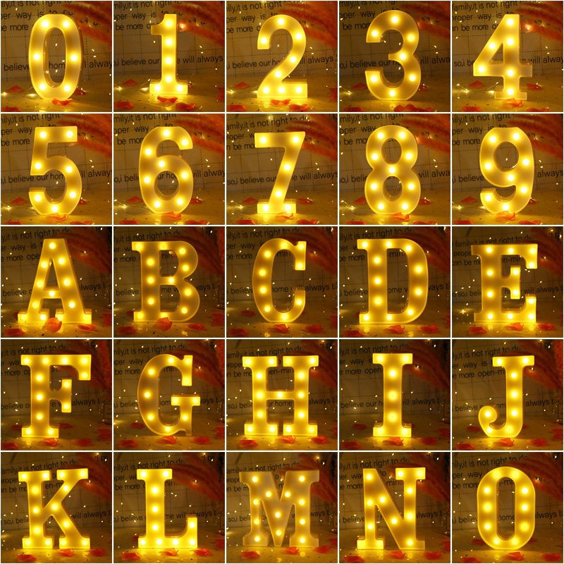 Letter lights romantic surprise happy birthday proposal layout props creative supplies scene trunk LED decoration
