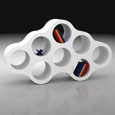 Eight Holes Accessories Rack Cloud Bookshelves Nuajrs Bookcaxe Hollowed-out Leisure Chair Containing shelf hotel clubhouse