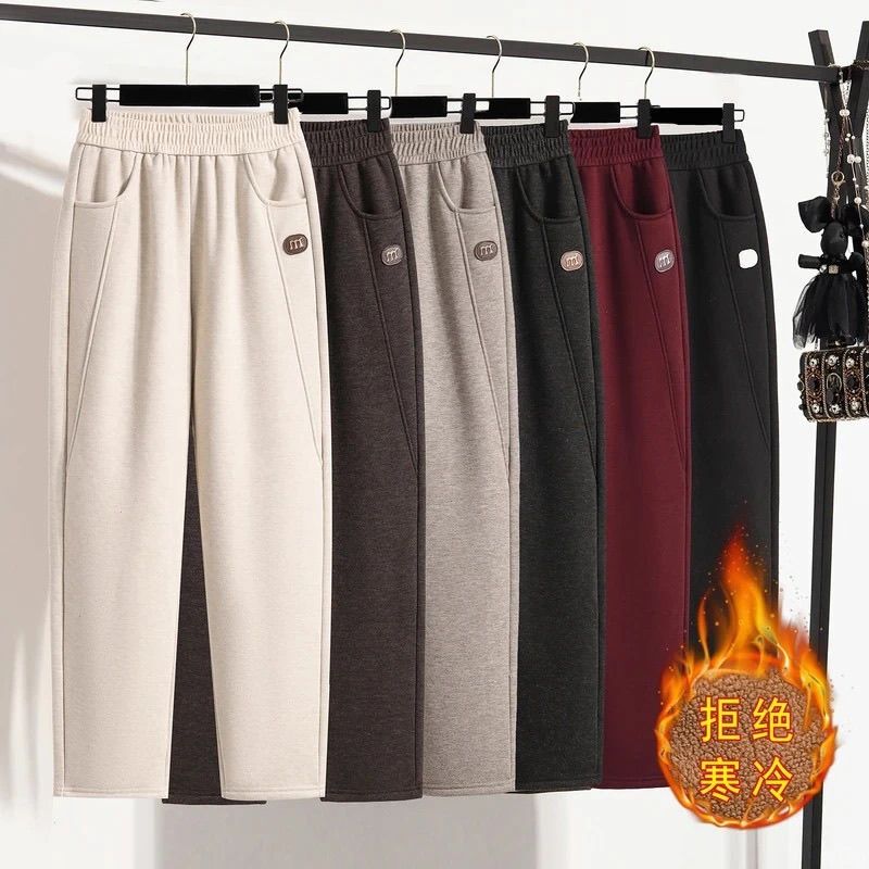 2025 Autumn/Winter New Fleece-Lined High-Waisted Casual Harem Pants for Women, Loose and Versatile Elastic Waist Woolen Trousers 2025 Autumn/Winter New Fleece-Lined High-Waisted Casual Harem Pants for Women, Loose and Versatile Elastic Waist Woolen Trousers