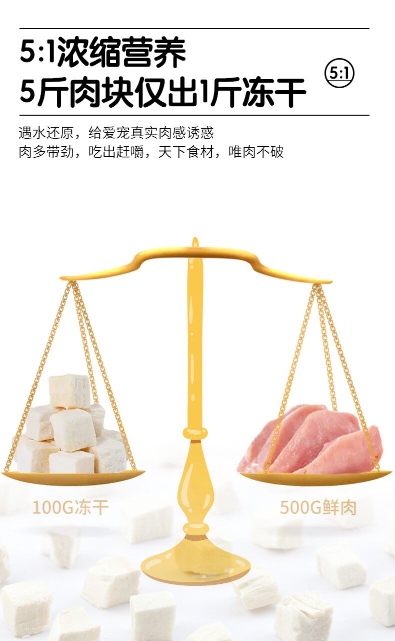 猫冻干零食 土猫宠物 路斯猫冻干零食成幼猫增肥发腮鸡胸肉粒营养生骨肉500g