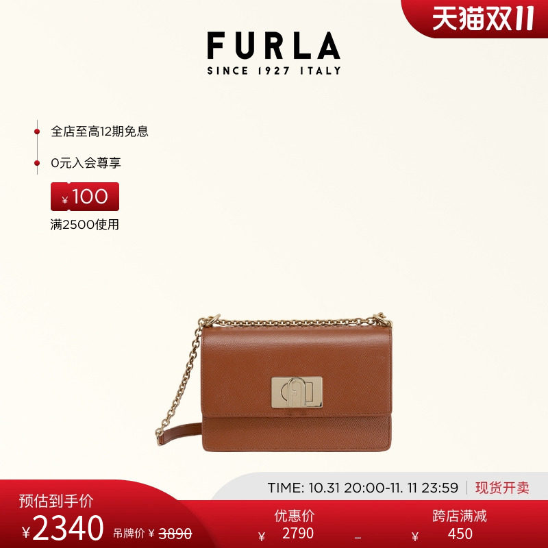 FURLA Furla 1927 женская мини-сумка из воловьей кожи, модная высококачественная сумка-мессенджер на одно плечо, сумка на цепочке, маленькая квадратная сумка Изображение 1