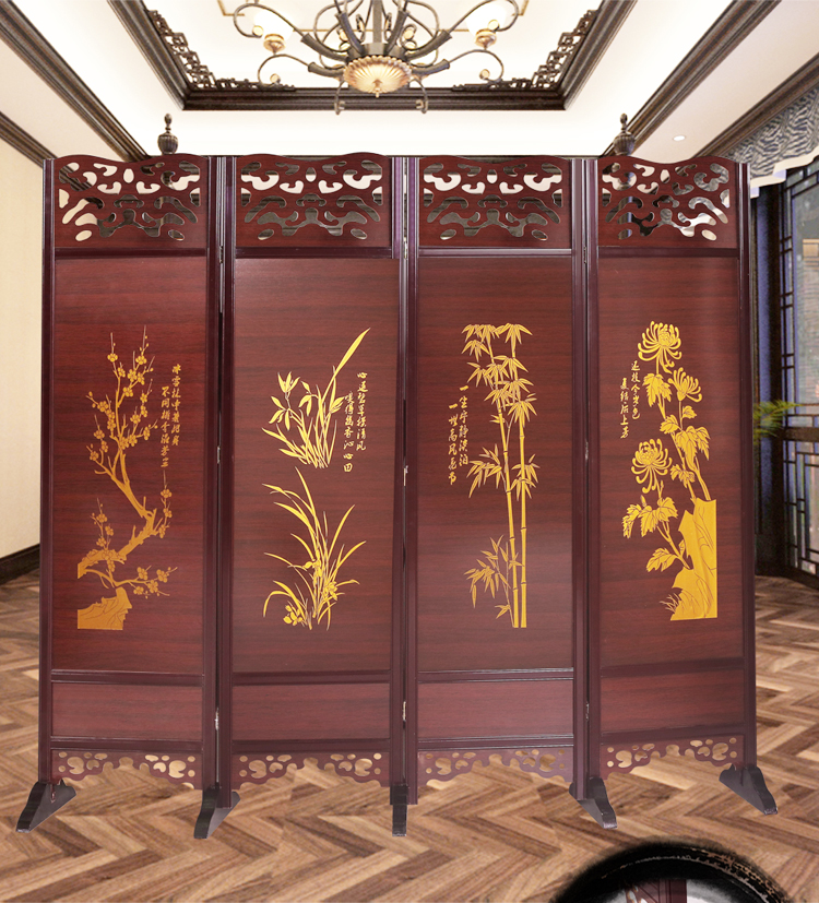 Màn hình Trung Quốc gỗ rắn khách sạn phòng khách phòng ăn hiên chia văn phòng hội nghị di chuyển màn hình gấp - Màn hình / Cửa sổ khung cửa gỗ đẹp